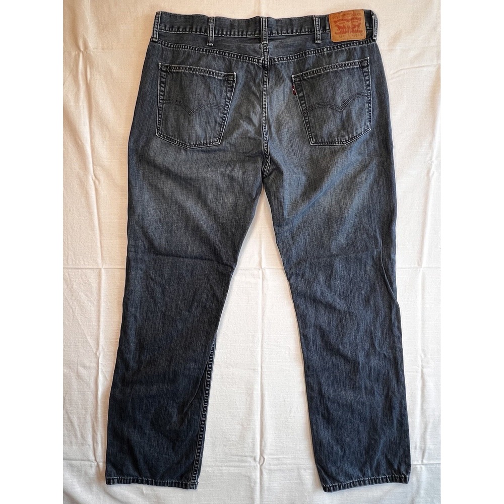 Levi's 514 Jeans Men's 38 x 32 Blue Classic Straight Denim Whiskering Red Tab - Picture 3 of 5